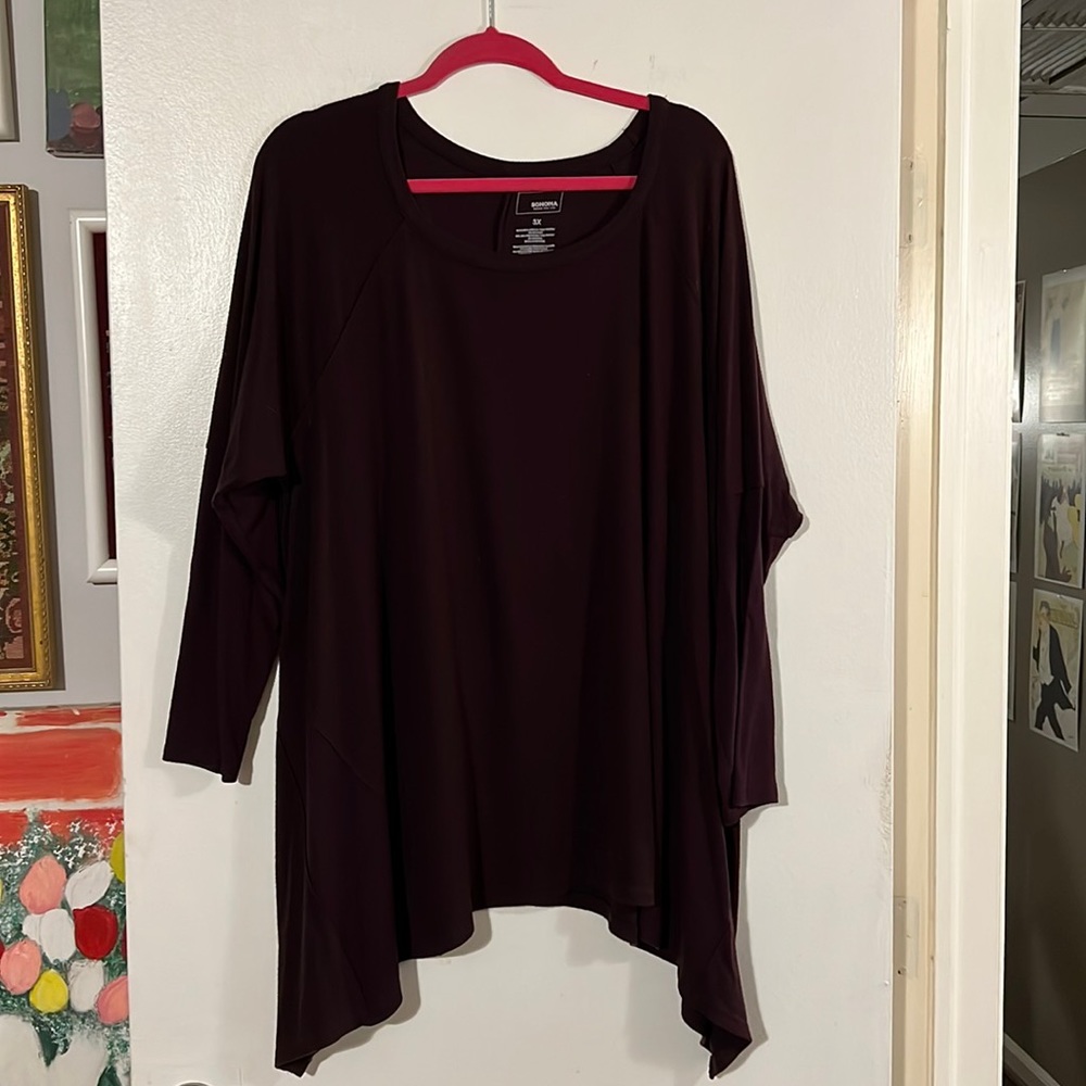 Sonoma deep purple raglan sleeve tunic